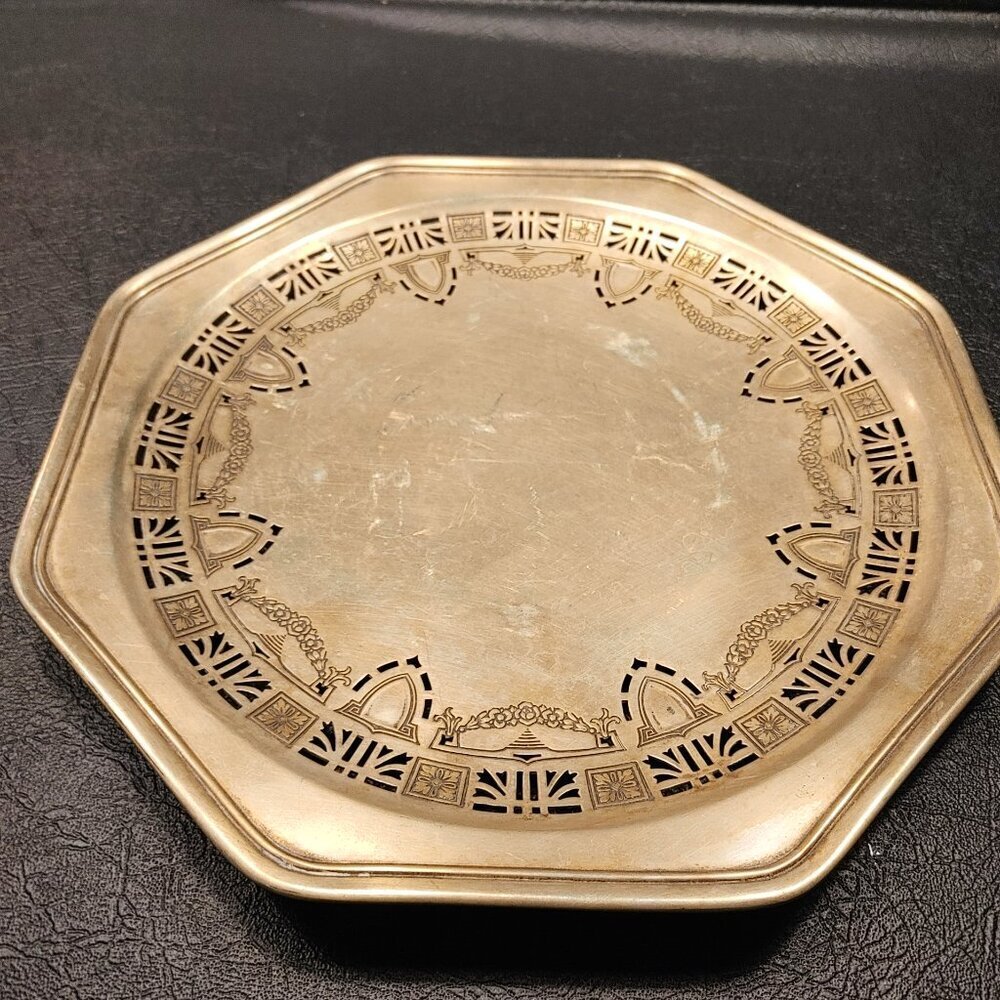 Vintage VBC NS 2388 Silverplate Dish Tray with Cutout Patterns